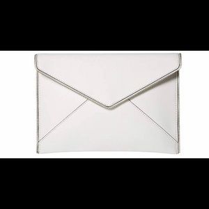 White Rebecca Minkoff Leo Envelope Clutch Purse